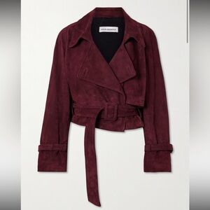 Nour Hammour Hatti Burgundy Suede Jacket